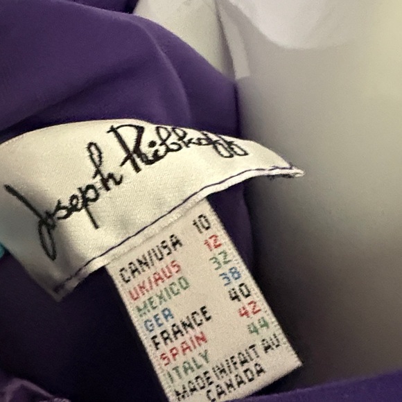 Joseph Ribkoff Purple Sleeveless Ruched Wiggle Dress With Bow size 10 - Picture 2 of 6